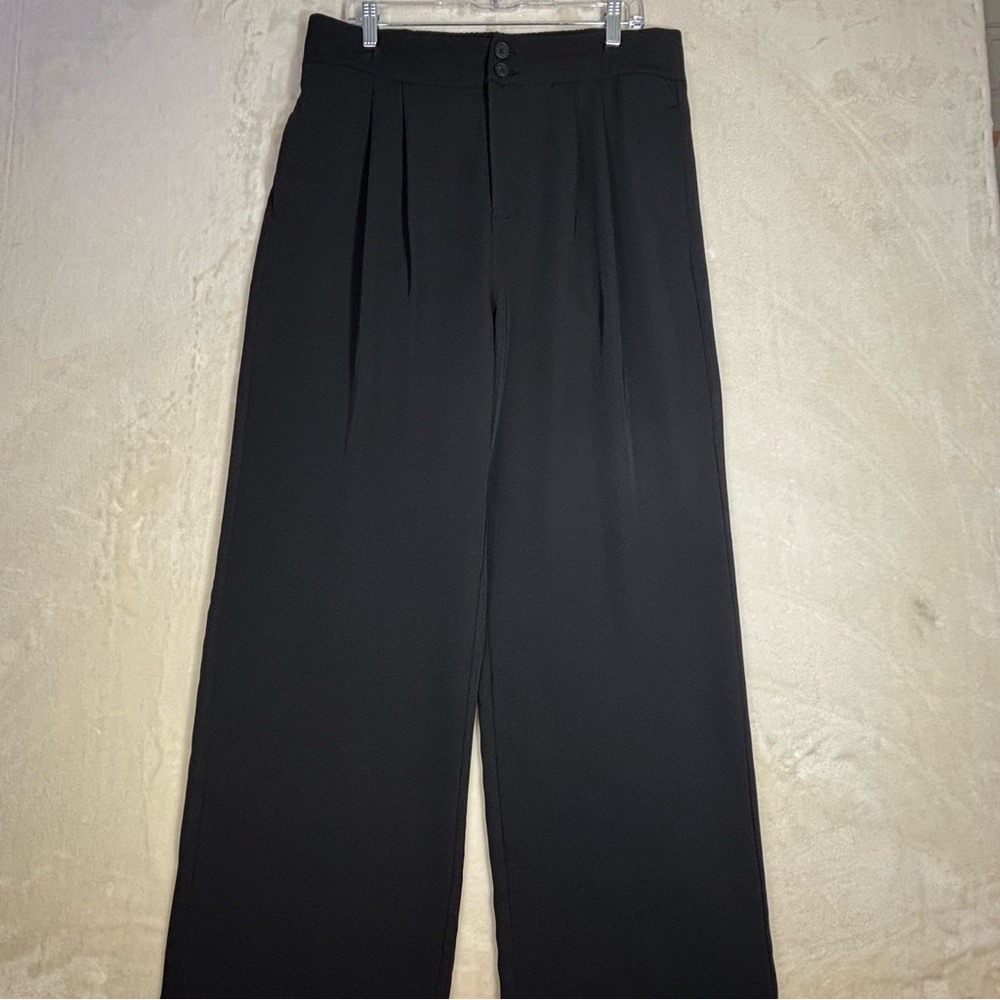 HALARA Women’s Black Pleated Wide Leg Dress Pants Size XL Regular